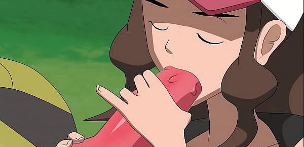  Pokemon Hilda sucking Dragon Cock